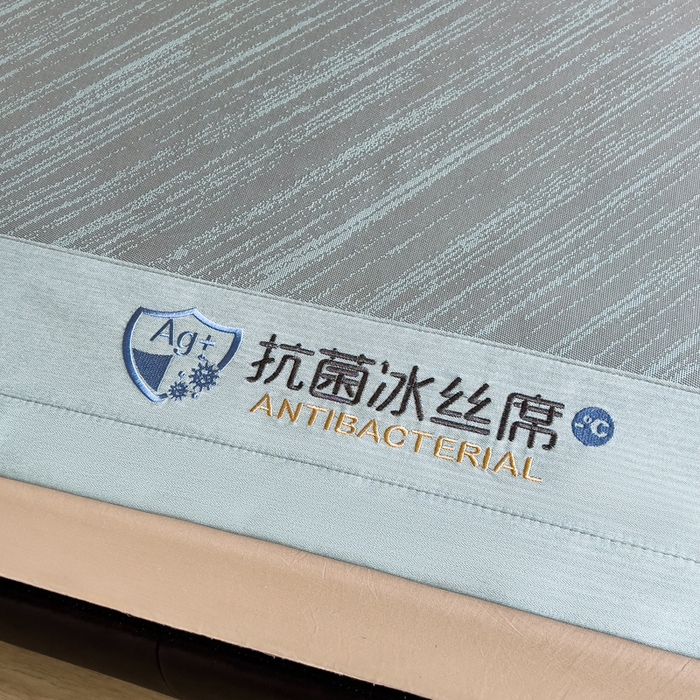 91家纺网 家纺一手货源 找家纺 印季家纺 2026新款5A级抗菌加厚绣花冰丝席-流星雨（床席款） 水绿