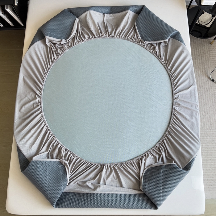 91家纺网 家纺一手货源 找家纺 印季家纺 2026新款5A级抗菌加厚绣花冰丝席-流星雨（床席款） 水绿