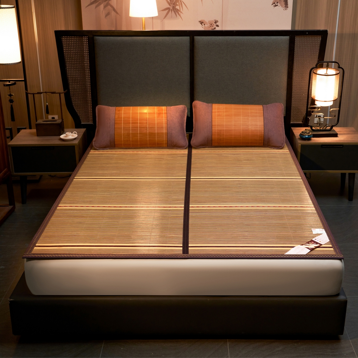 91家纺网 家纺一手货源 找家纺 森璐家纺 2026新款竹韵清凉竹席凉席席子 木纹席