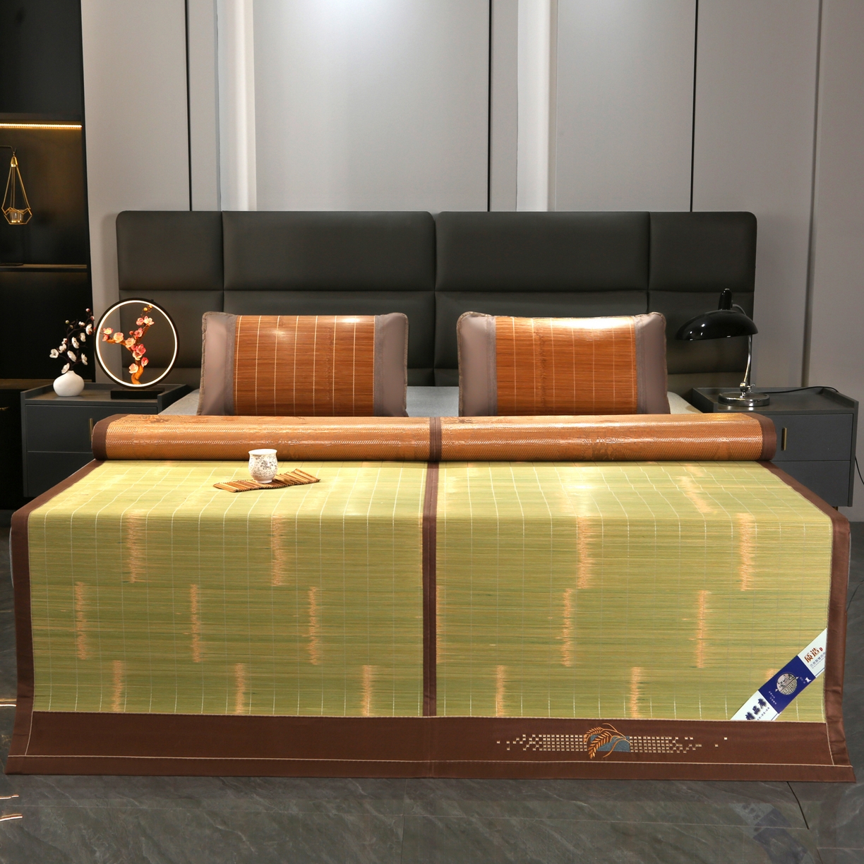 91家纺网 家纺一手货源 找家纺 森璐家纺 2026新款竹韵清凉竹席凉席席子 竹叶青