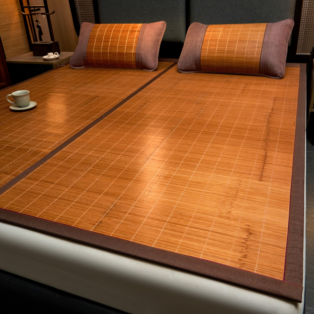 91家纺网 家纺一手货源 找家纺 森璐家纺 2026新款竹韵清凉竹席凉席席子 碳化席