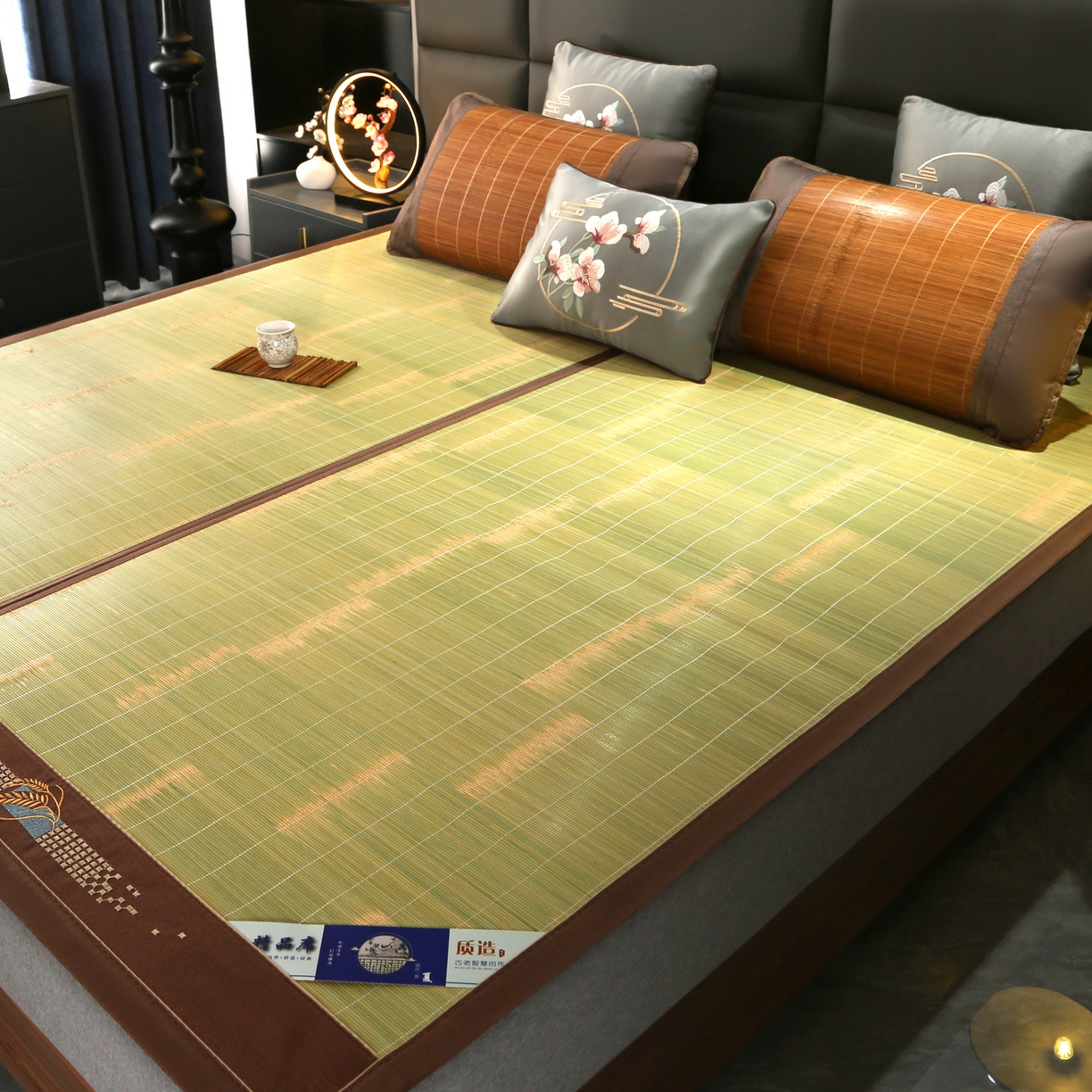 91家纺网 家纺一手货源 找家纺 森璐家纺 2026新款竹韵清凉竹席凉席席子 竹叶青