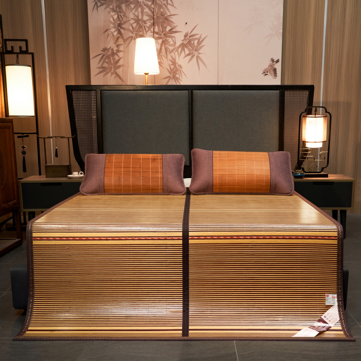 91家纺网 家纺一手货源 找家纺 森璐家纺 2026新款竹韵清凉竹席凉席席子 木纹席