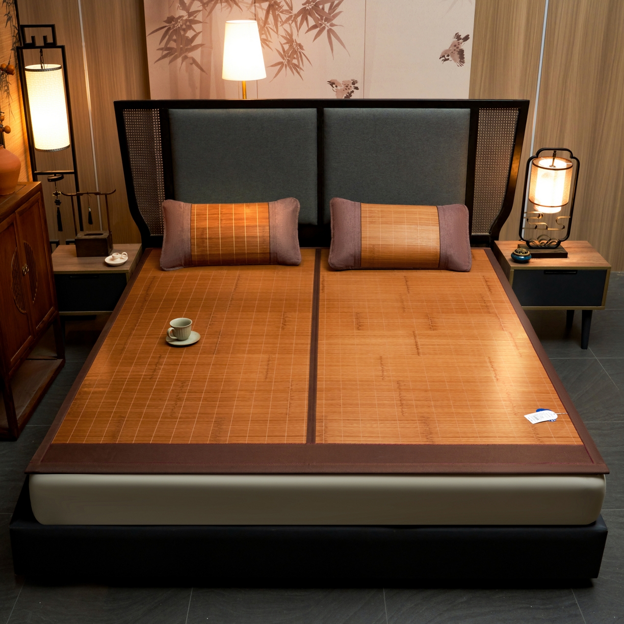 91家纺网 家纺一手货源 找家纺 森璐家纺 2026新款竹韵清凉竹席凉席席子 生态养生席