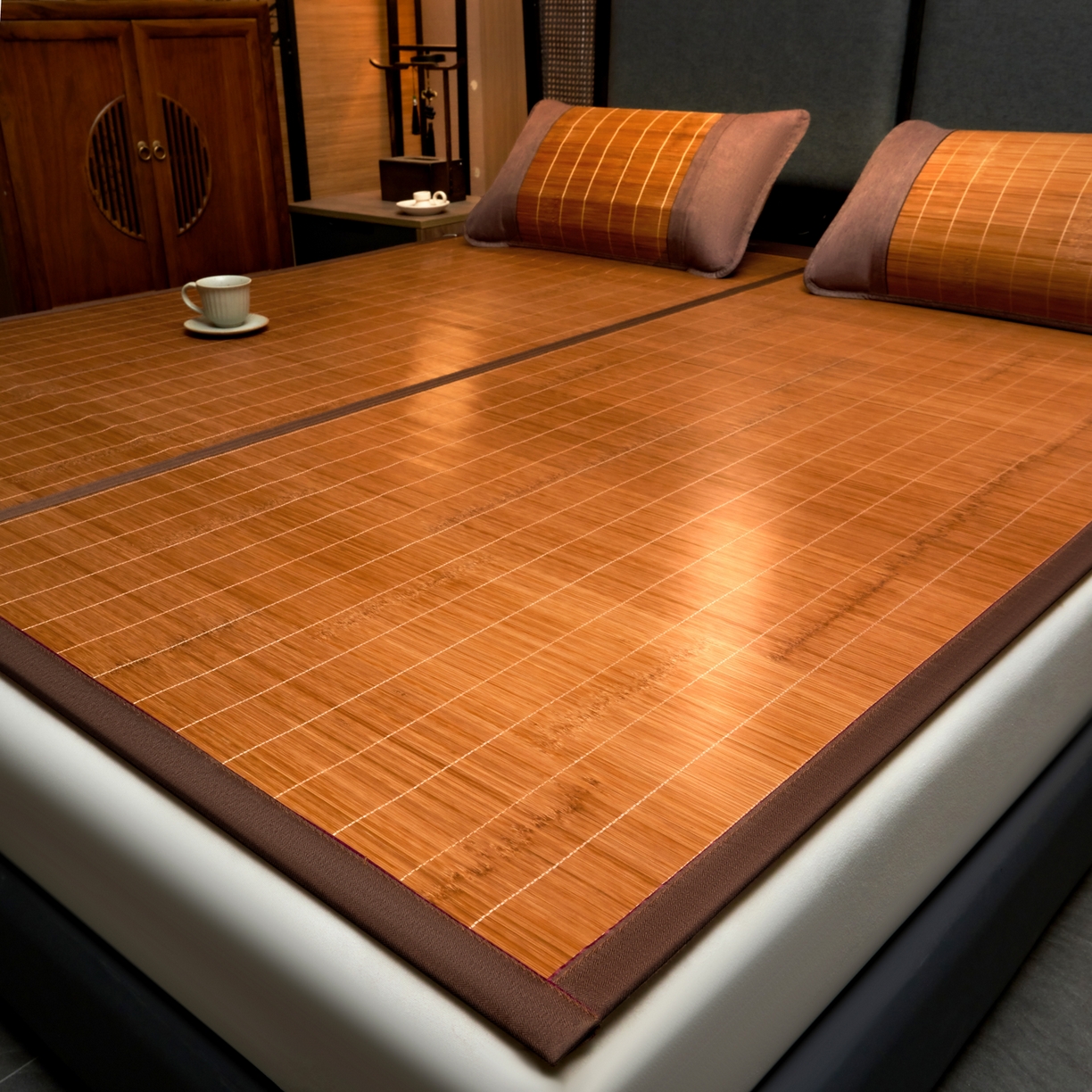 91家纺网 家纺一手货源 找家纺 森璐家纺 2026新款竹韵清凉竹席凉席席子 碳化席