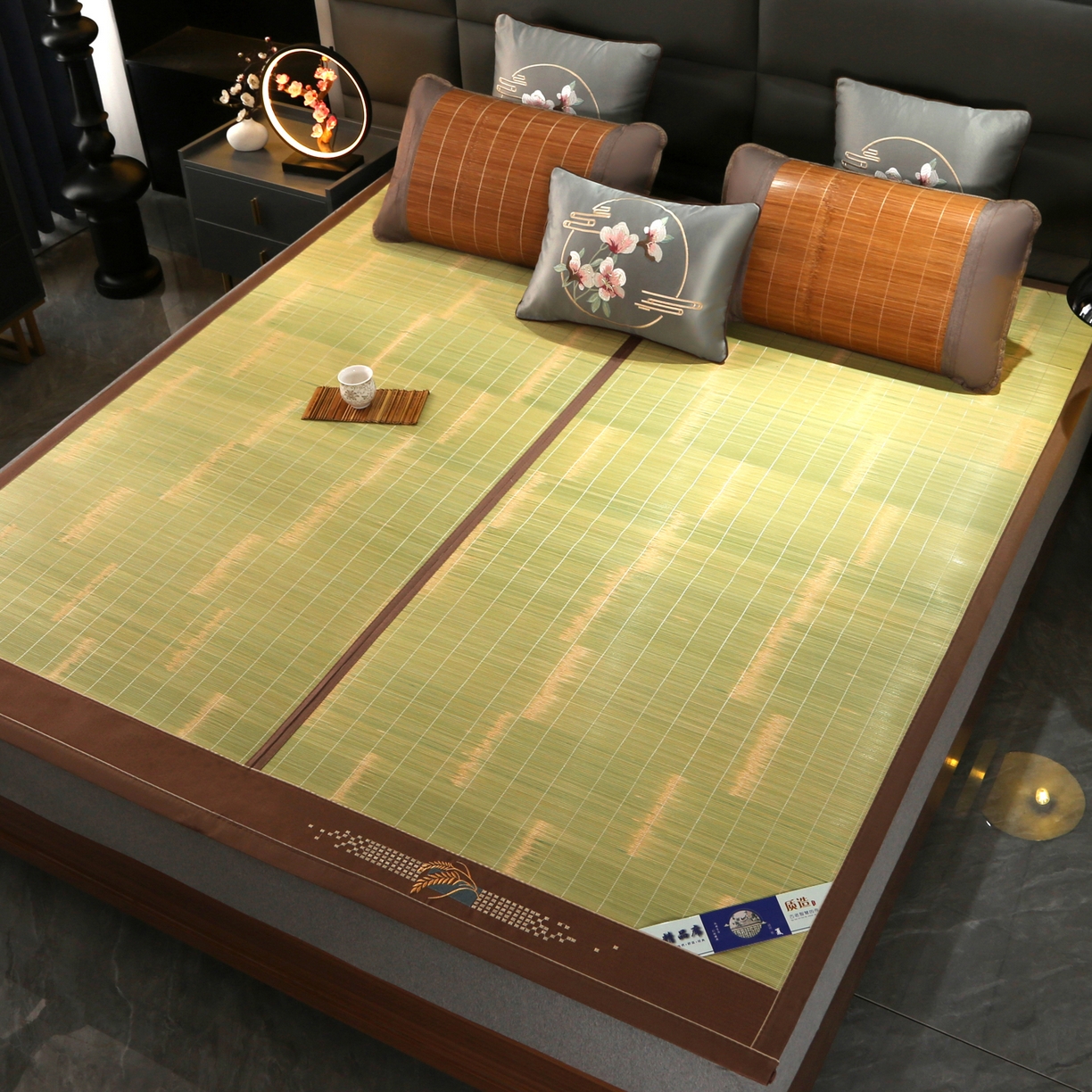 91家纺网 家纺一手货源 找家纺 森璐家纺 2026新款竹韵清凉竹席凉席席子 竹叶青