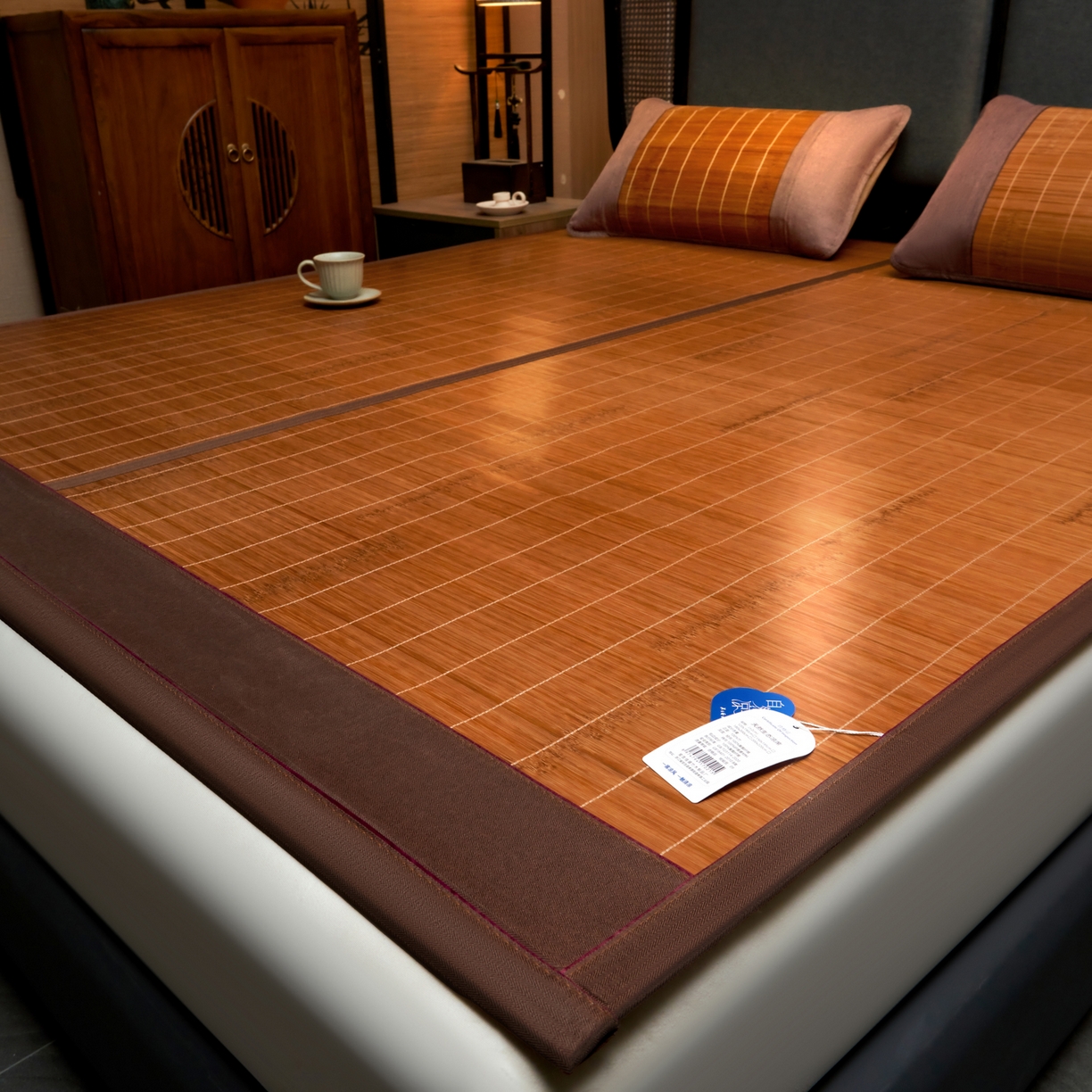 91家纺网 家纺一手货源 找家纺 森璐家纺 2026新款竹韵清凉竹席凉席席子 生态养生席