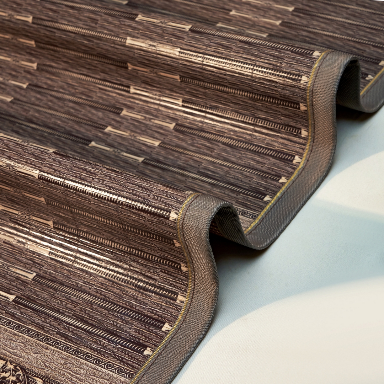 91家纺网 家纺一手货源 找家纺 森璐家纺 2026新款竹韵清凉竹席凉席席子 百福-灰