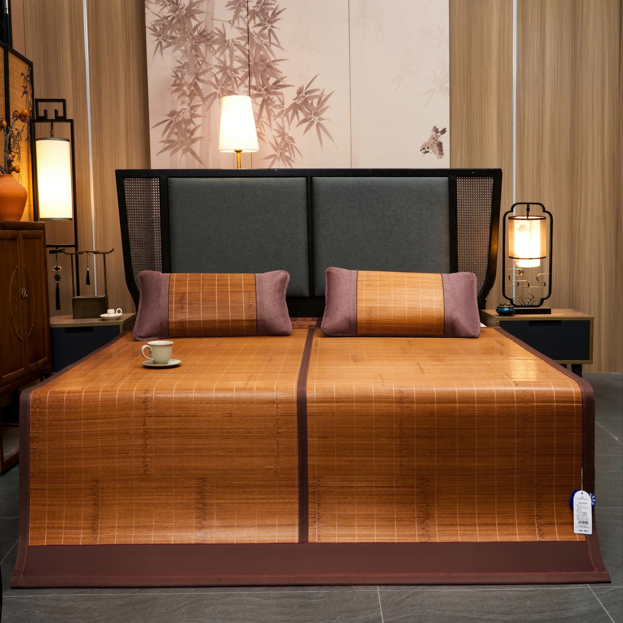 91家纺网 家纺一手货源 找家纺 森璐家纺 2026新款竹韵清凉竹席凉席席子 生态养生席