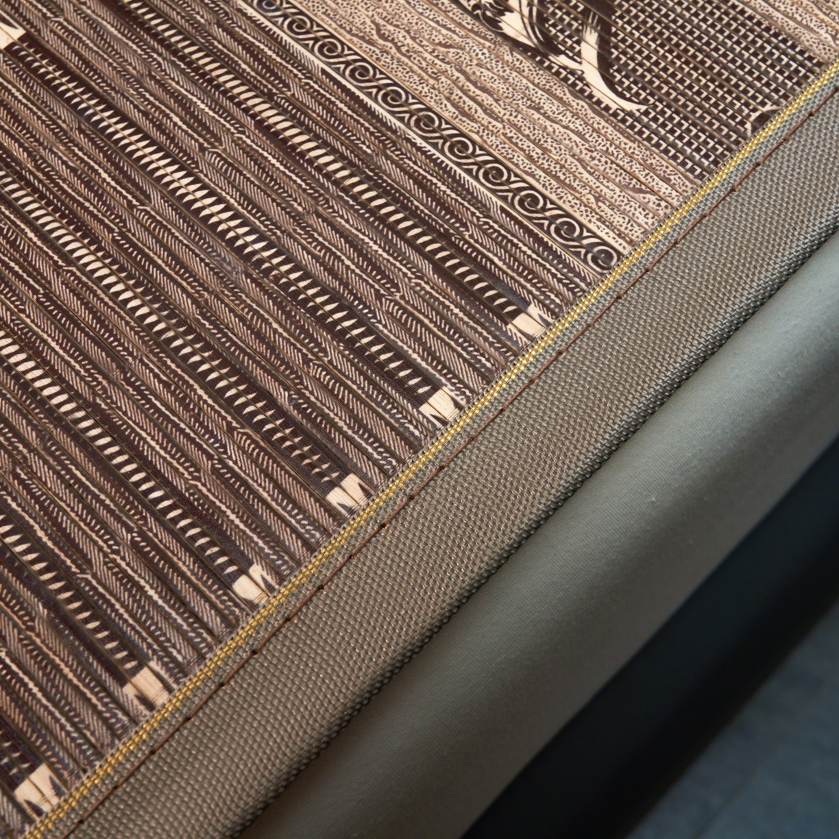 91家纺网 家纺一手货源 找家纺 森璐家纺 2026新款竹韵清凉竹席凉席席子 百福-灰