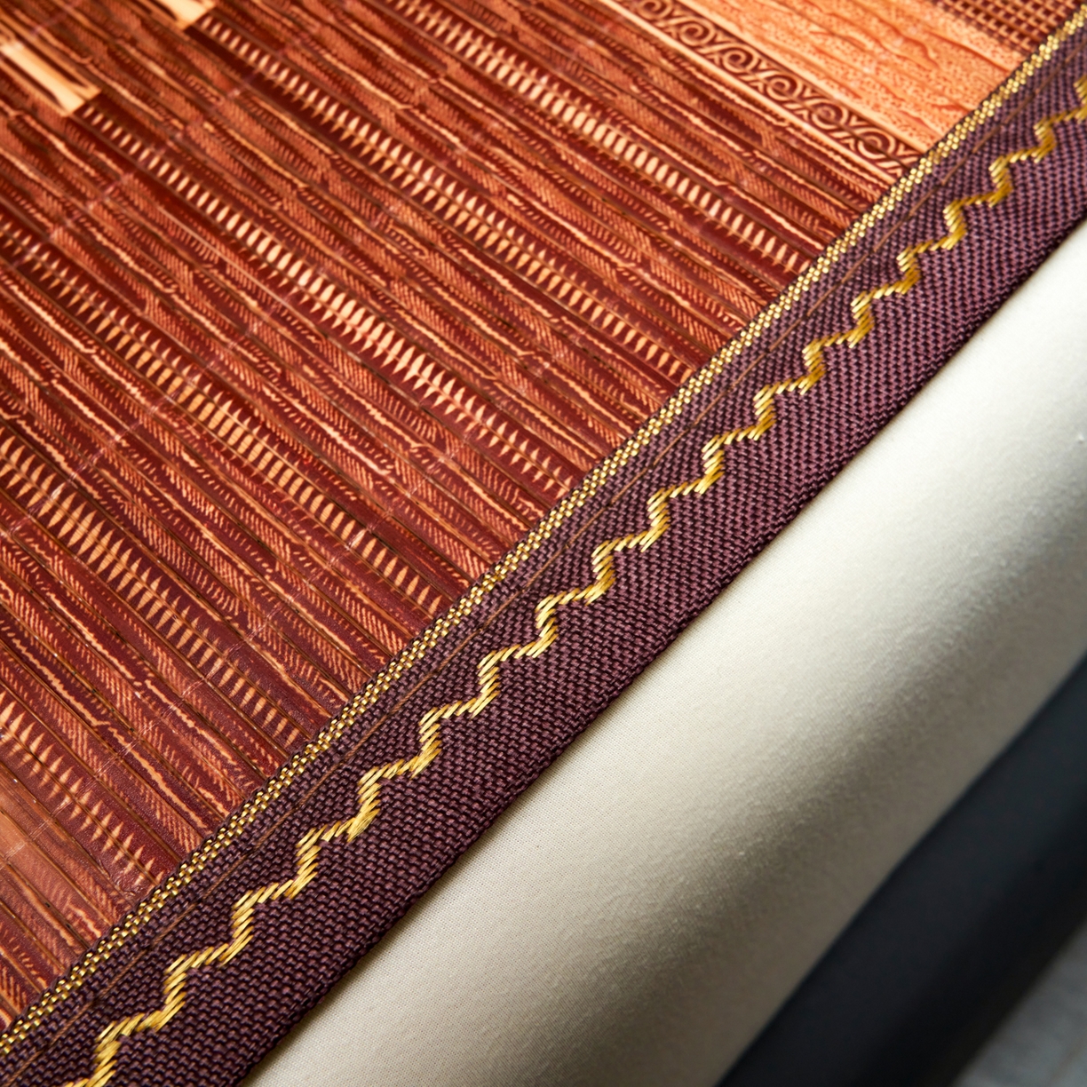 91家纺网 家纺一手货源 找家纺 森璐家纺 2026新款竹韵清凉竹席凉席席子 百福-咖