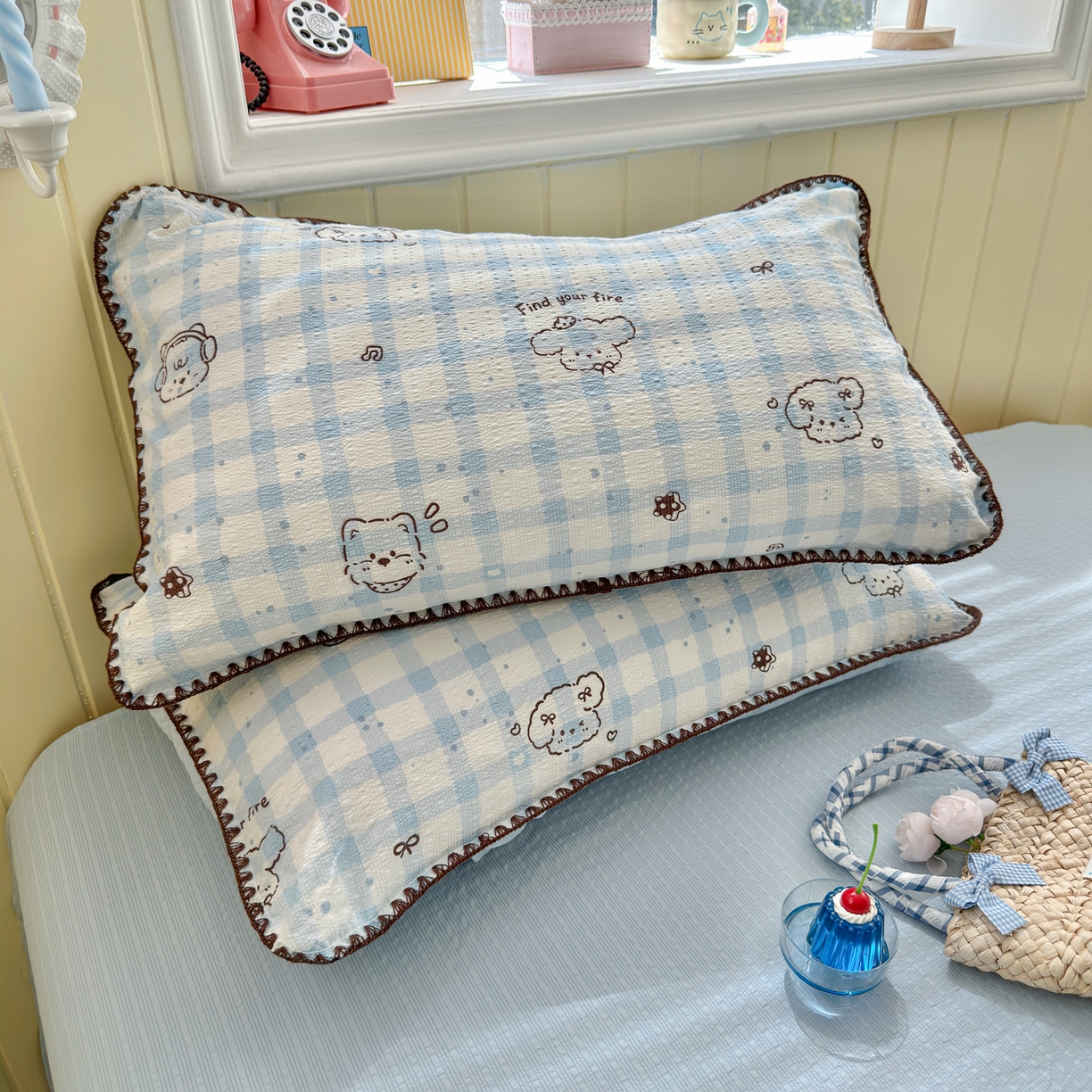 91家纺网 家纺一手货源 找家纺 初念 2026新款泡芙纱贝壳绣三角针夏被 提供买家秀 贝壳绣-机智蓝狗