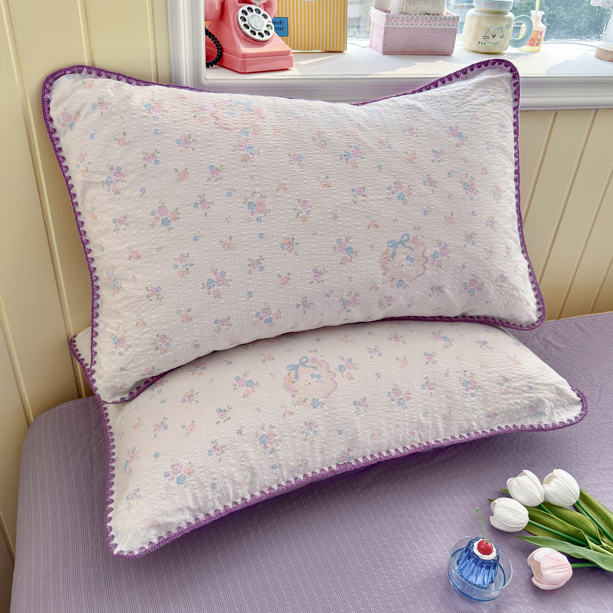 91家纺网 家纺一手货源 找家纺 初念 2026新款泡芙纱贝壳绣三角针夏被 提供买家秀 贝壳绣-碎花藏甜