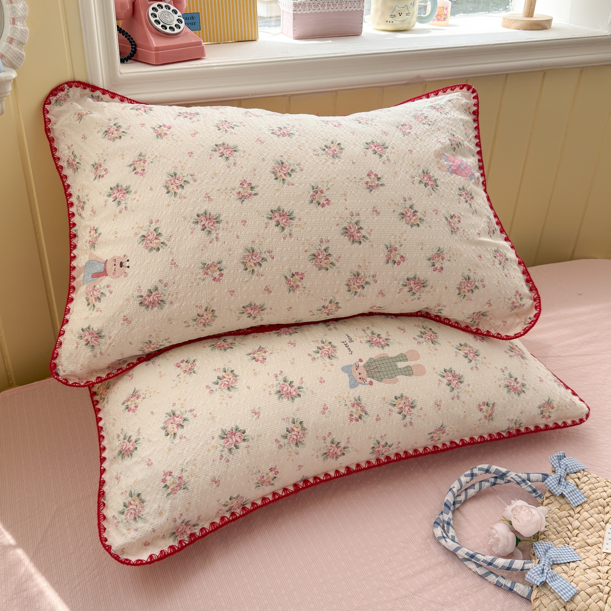 91家纺网 家纺一手货源 找家纺 初念 2026新款泡芙纱贝壳绣三角针夏被 提供买家秀 贝壳绣-甜卷兔兔