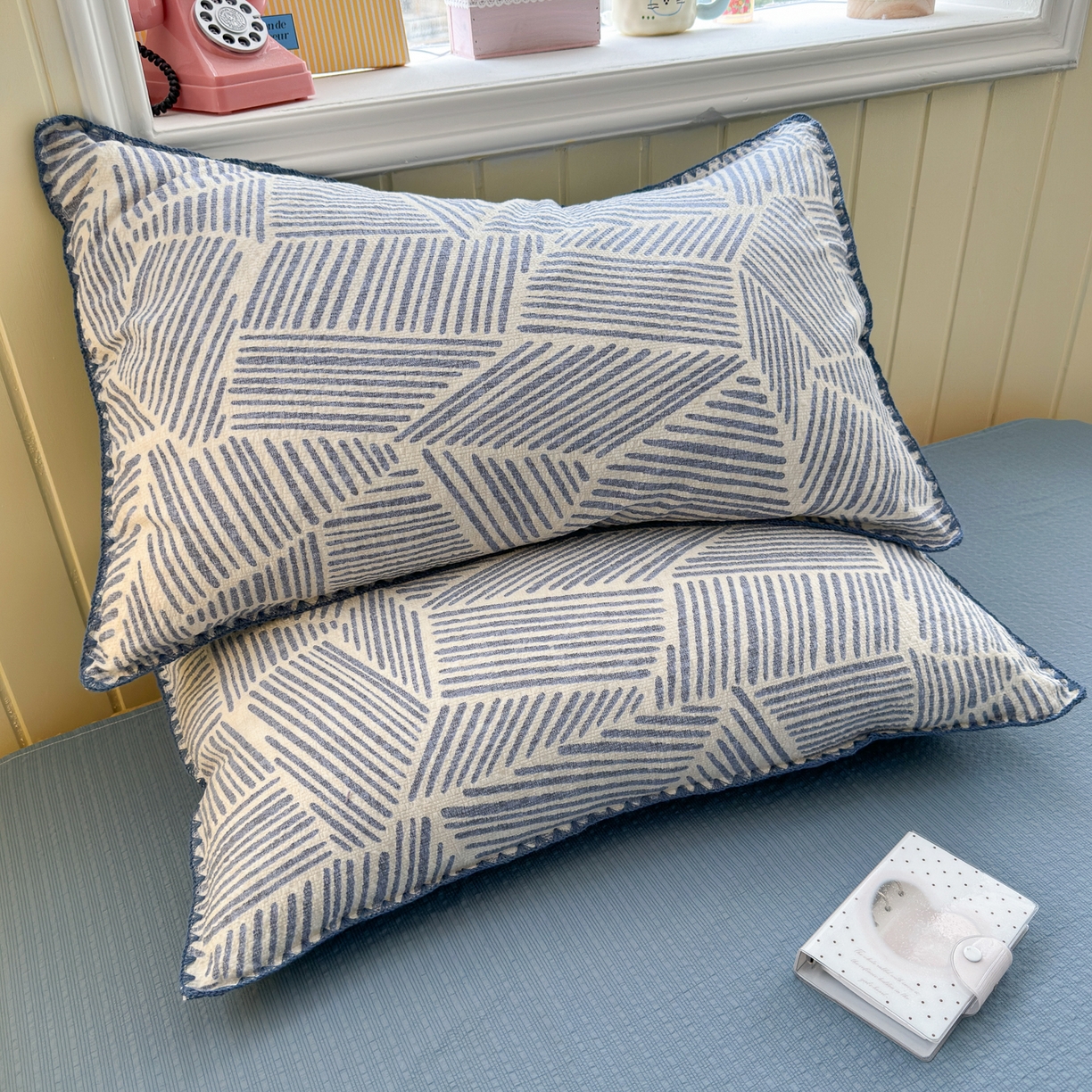 91家纺网 家纺一手货源 找家纺 初念 2026新款泡芙纱贝壳绣三角针夏被 提供买家秀 贝壳绣-浅川纹