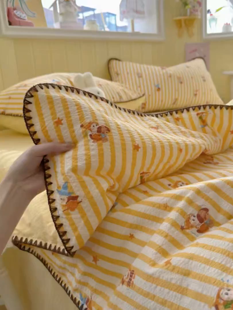 91家纺网 家纺一手货源 找家纺 初念 2026新款泡芙纱贝壳绣三角针夏被 提供买家秀 贝壳绣-魔法星星