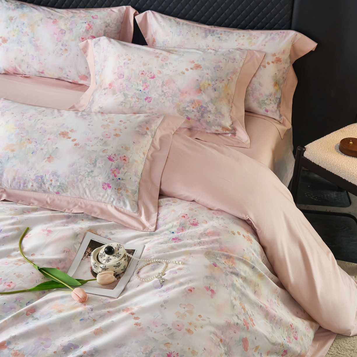 91家纺网 家纺一手货源 找家纺 [91家纺网精选]A版50支全棉纯棉数码印花B版50支全棉四件套