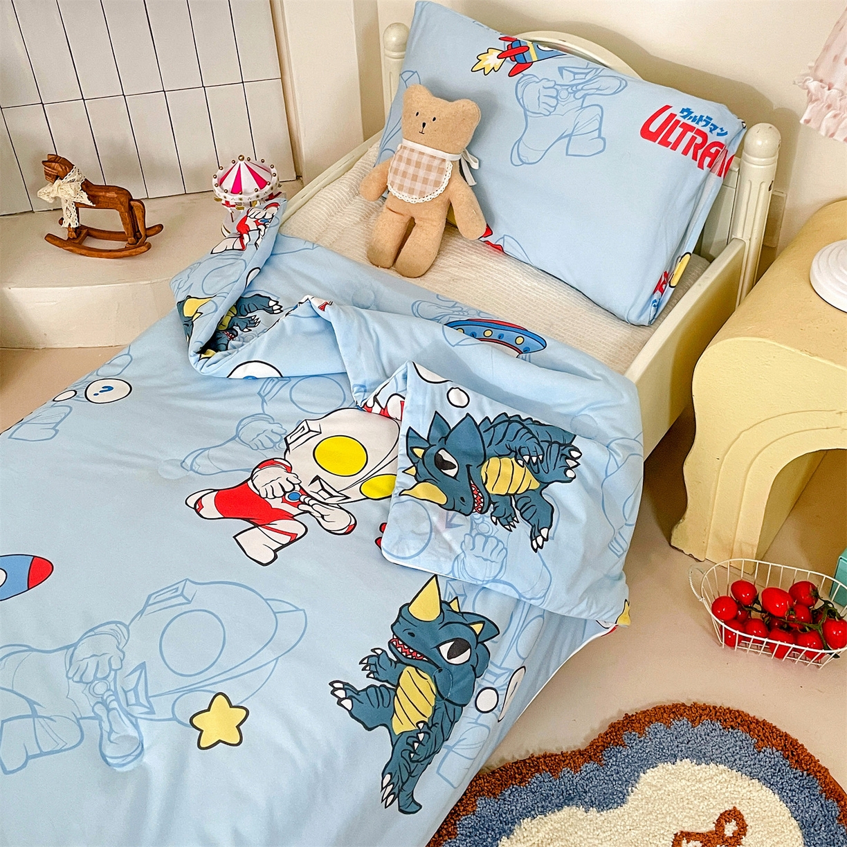 91家纺网 家纺一手货源 找家纺 （总）名兮家居 2026新款A类经典奥特曼三丽鸥儿童针织棉夏凉被空调被【含防伪标】