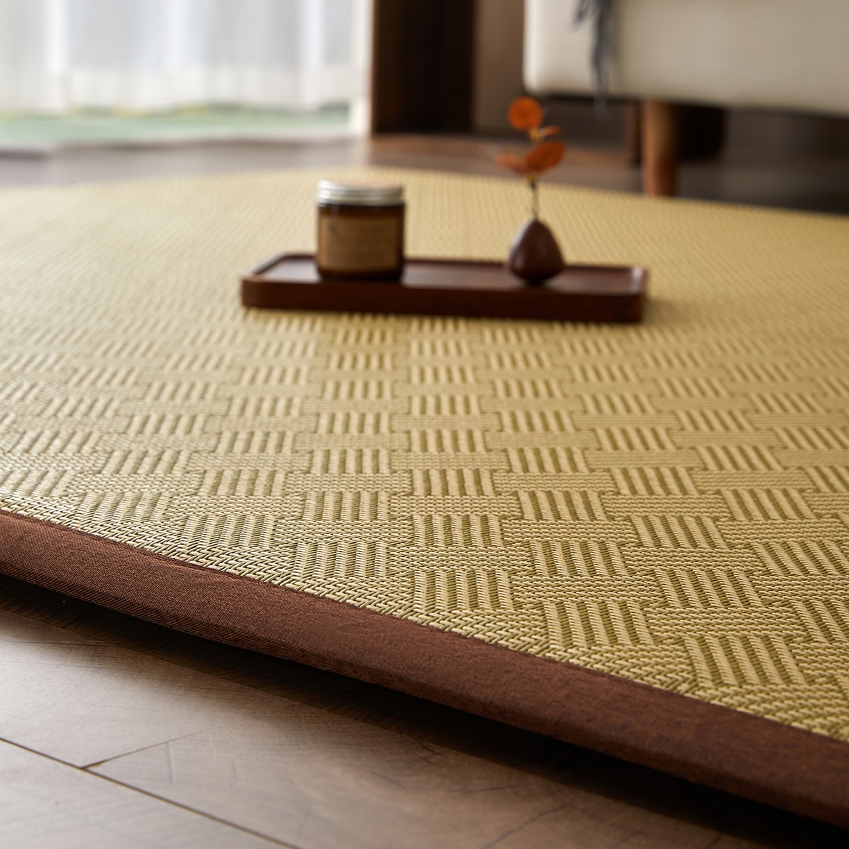 91家纺网 家纺一手货源 找家纺 航途席业 2026新款冰丝凉席地垫 绿饼干