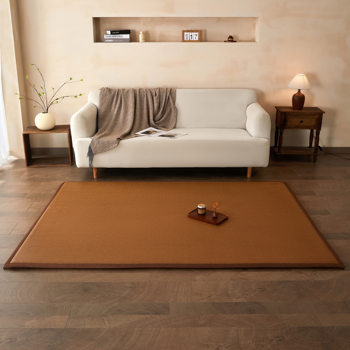 航途席业 2026新款冰丝凉席地垫 饼干花