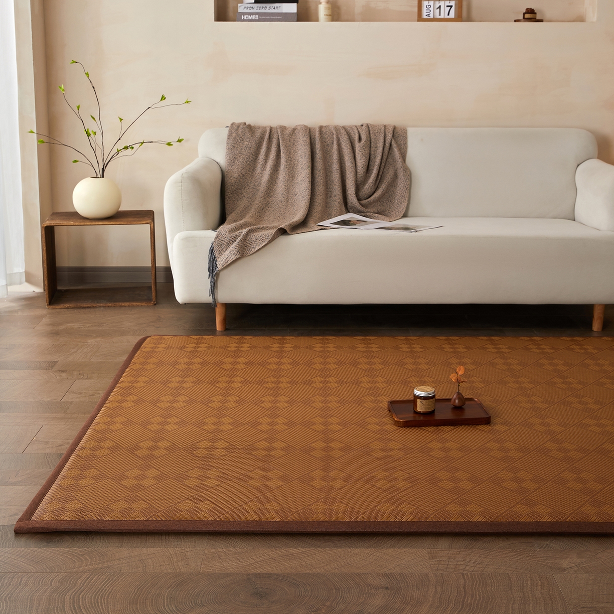 91家纺网 家纺一手货源 找家纺 航途席业 2026新款冰丝凉席地垫 九宫格