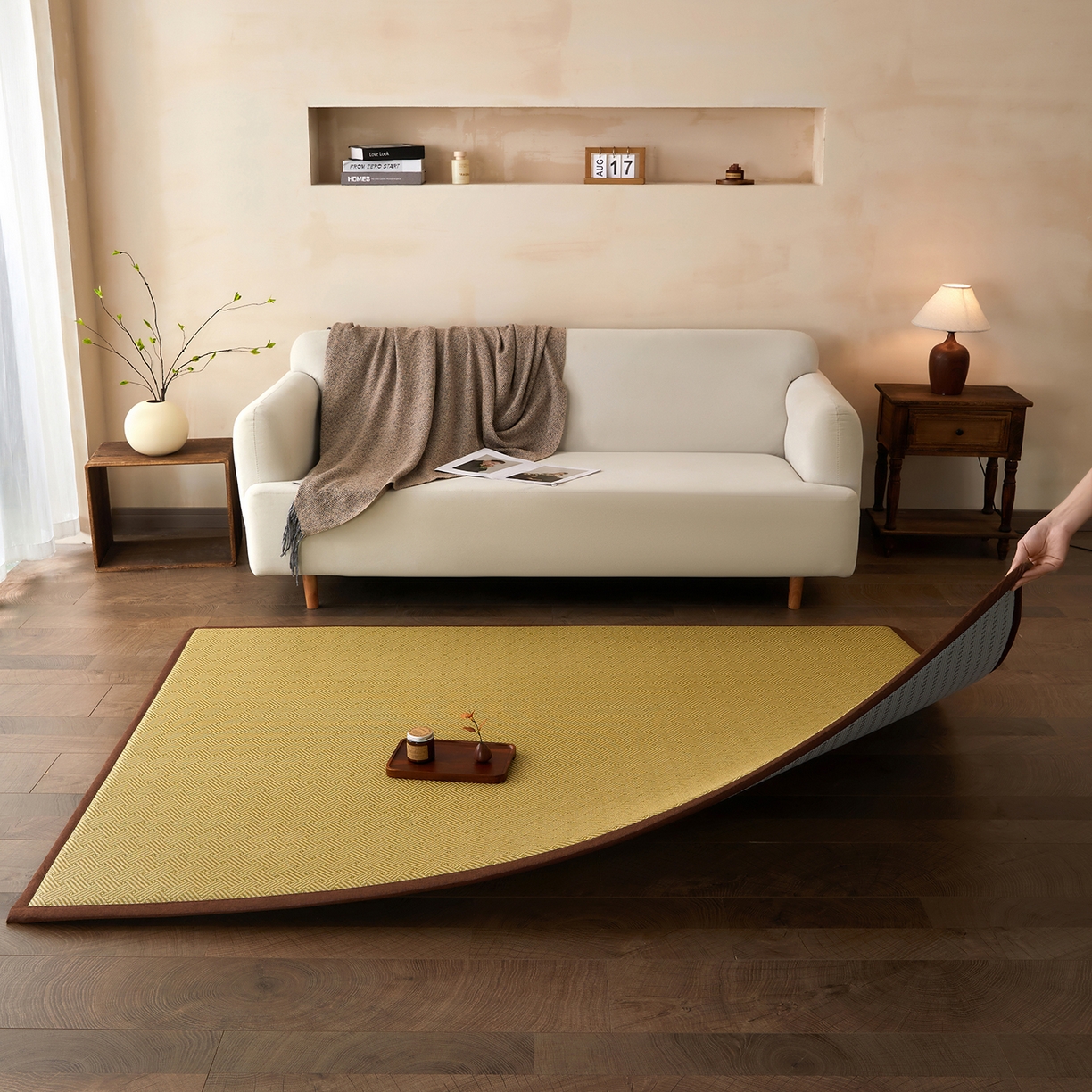 91家纺网 家纺一手货源 找家纺 航途席业 2026新款冰丝凉席地垫 绿饼干