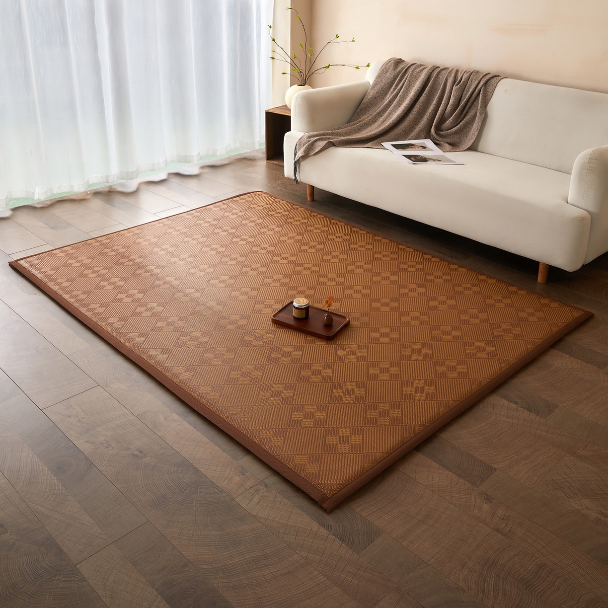 91家纺网 家纺一手货源 找家纺 航途席业 2026新款冰丝凉席地垫 九宫格