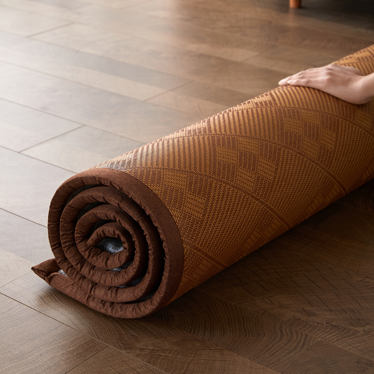 91家纺网 家纺一手货源 找家纺 航途席业 2026新款冰丝凉席地垫 九宫格