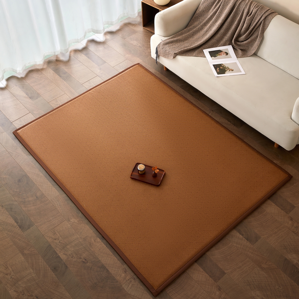 91家纺网 家纺一手货源 找家纺 航途席业 2026新款冰丝凉席地垫 饼干花