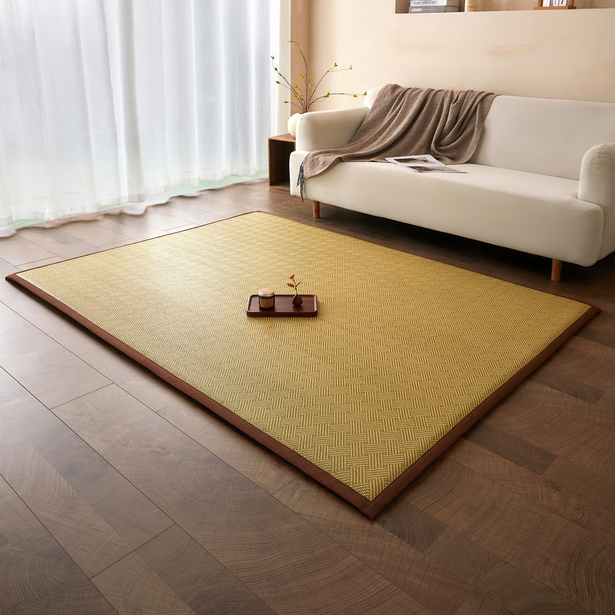 91家纺网 家纺一手货源 找家纺 航途席业 2026新款冰丝凉席地垫 绿饼干