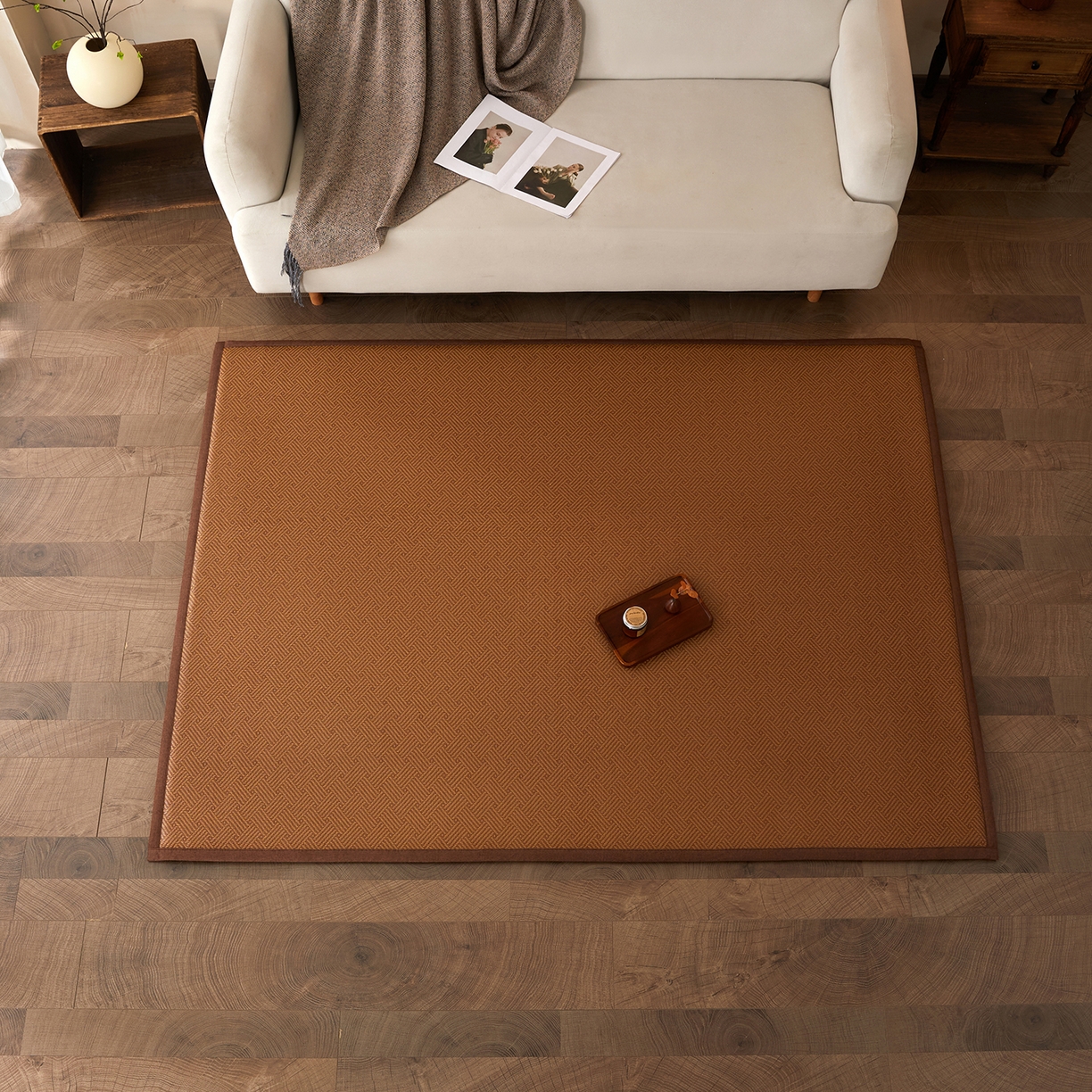 91家纺网 家纺一手货源 找家纺 航途席业 2026新款冰丝凉席地垫 饼干花