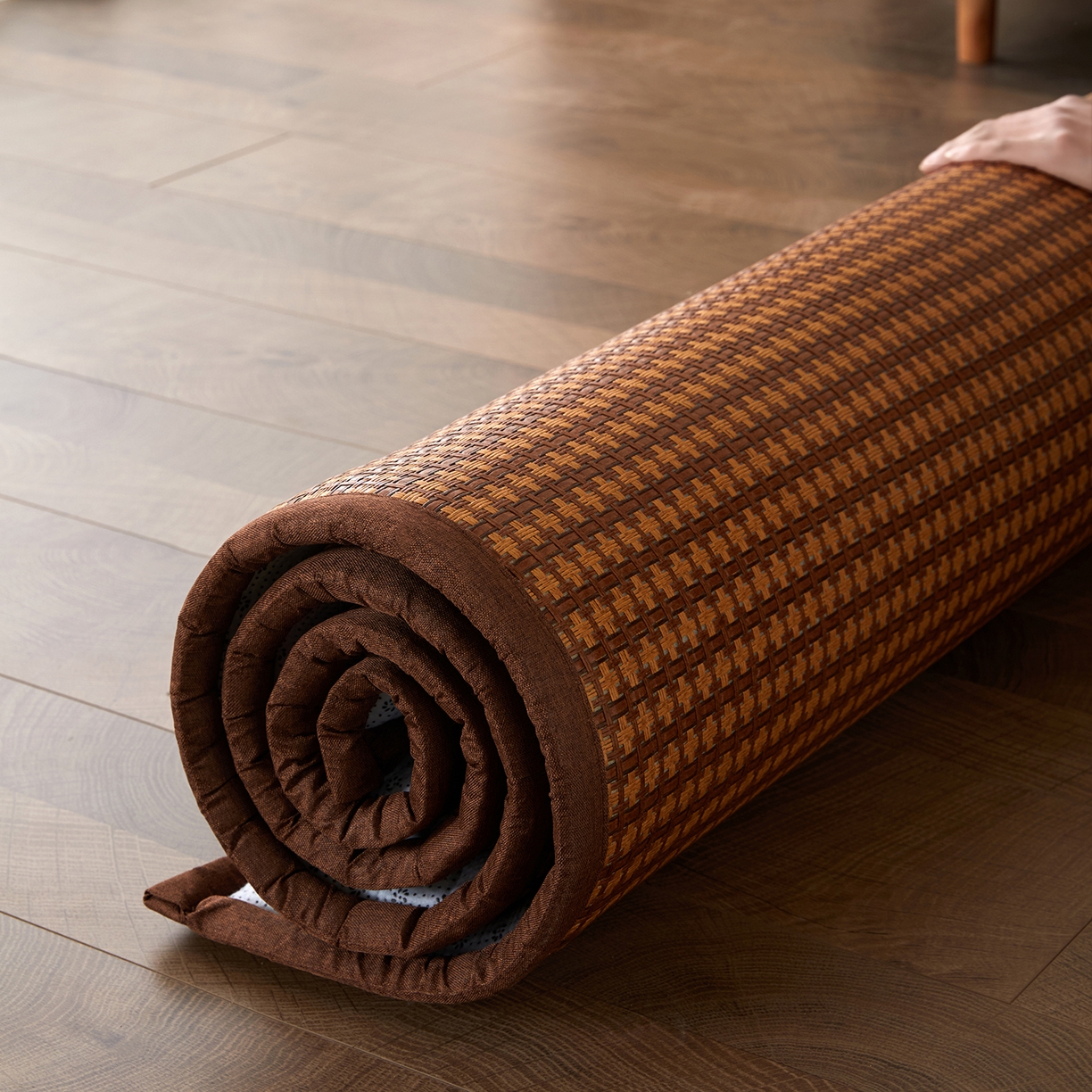 91家纺网 家纺一手货源 找家纺 航途席业 2026新款冰丝凉席地垫 古奢藤