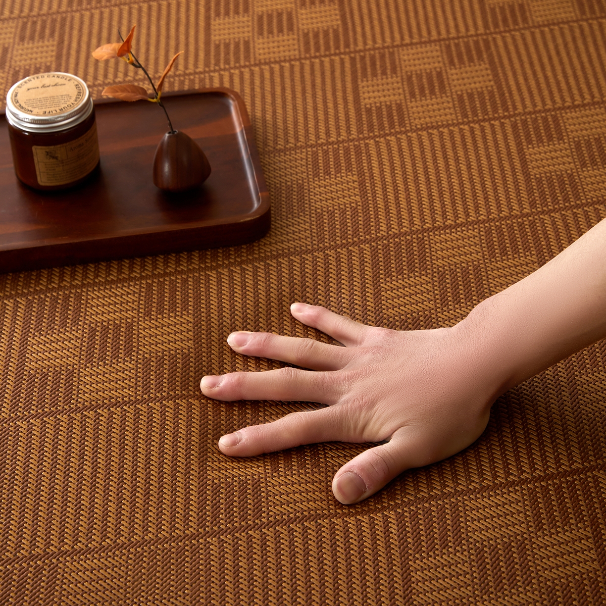 91家纺网 家纺一手货源 找家纺 航途席业 2026新款冰丝凉席地垫 九宫格