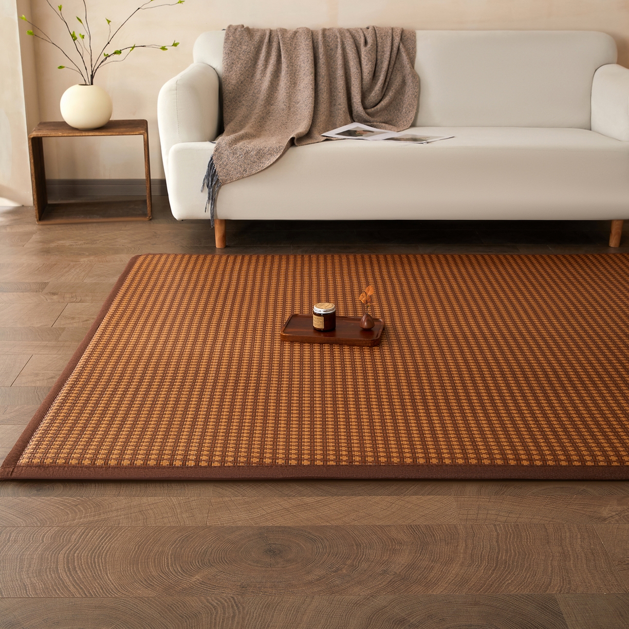 91家纺网 家纺一手货源 找家纺 航途席业 2026新款冰丝凉席地垫 古奢藤