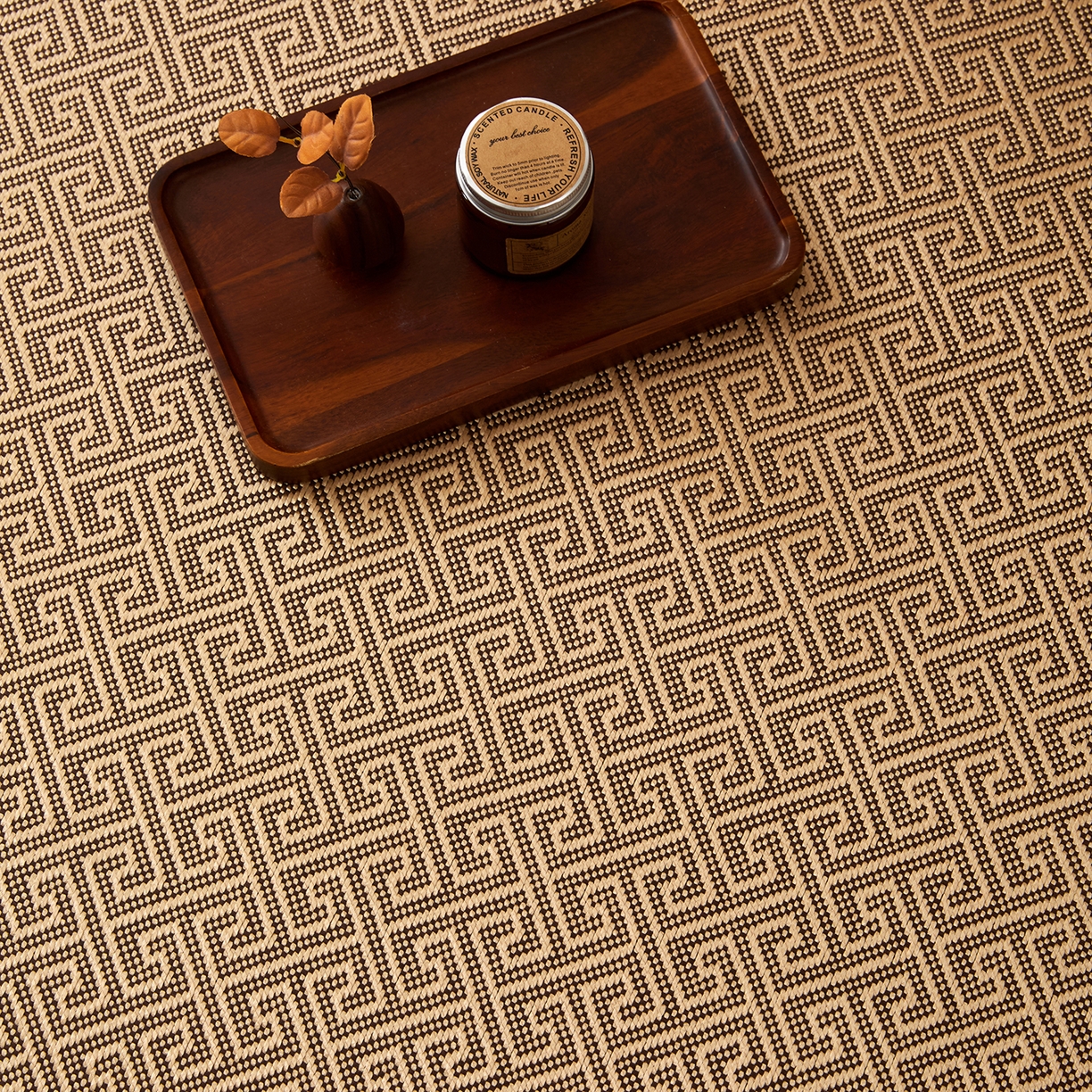 91家纺网 家纺一手货源 找家纺 航途席业 2026新款冰丝凉席地垫 回字冰藤