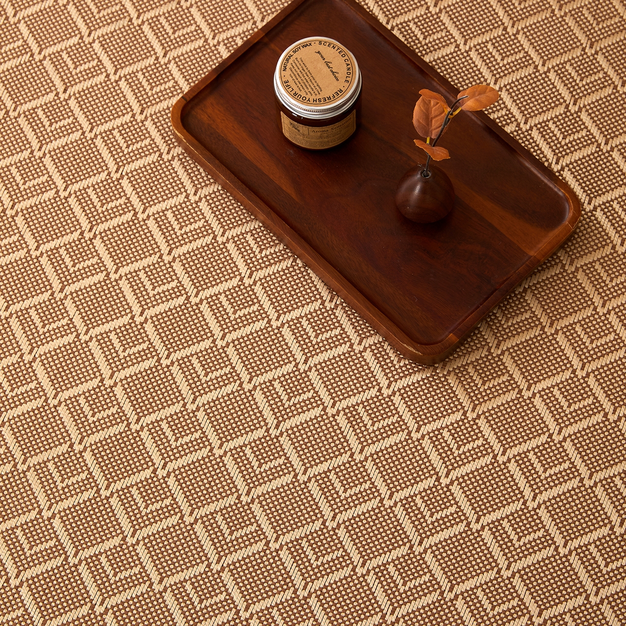 91家纺网 家纺一手货源 找家纺 航途席业 2026新款冰丝凉席地垫 三角冰藤