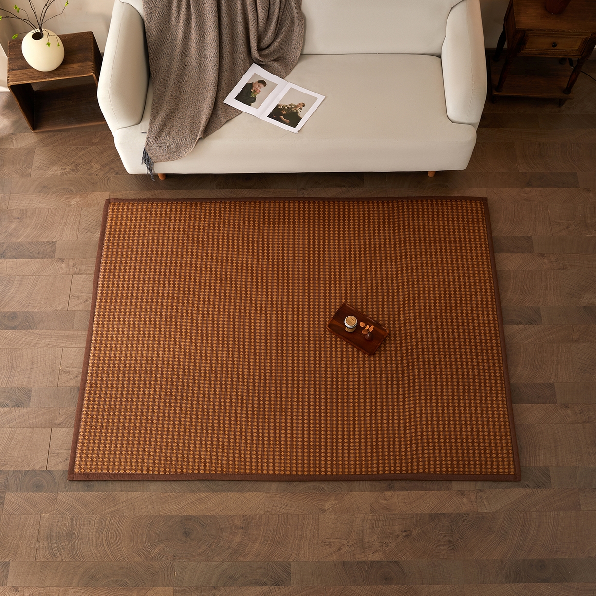 91家纺网 家纺一手货源 找家纺 航途席业 2026新款冰丝凉席地垫 古奢藤