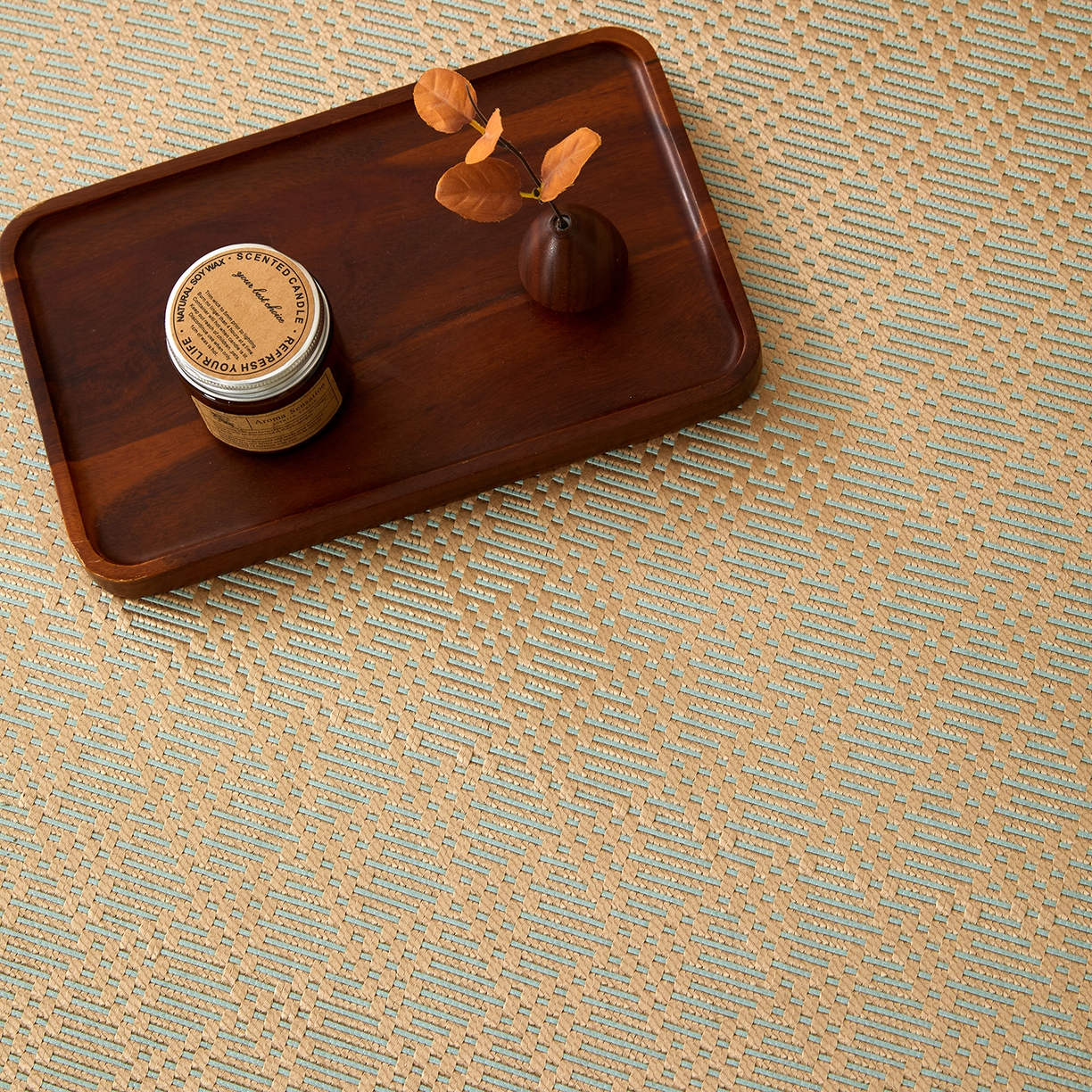 91家纺网 家纺一手货源 找家纺 航途席业 2026新款冰丝凉席地垫 三角绿冰藤