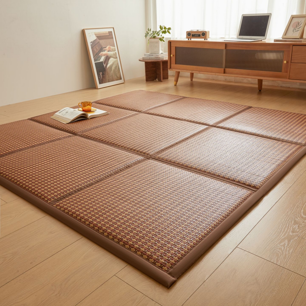 91家纺网 家纺一手货源 找家纺 （总）航途席业 2026新款拼接格榻榻米地垫