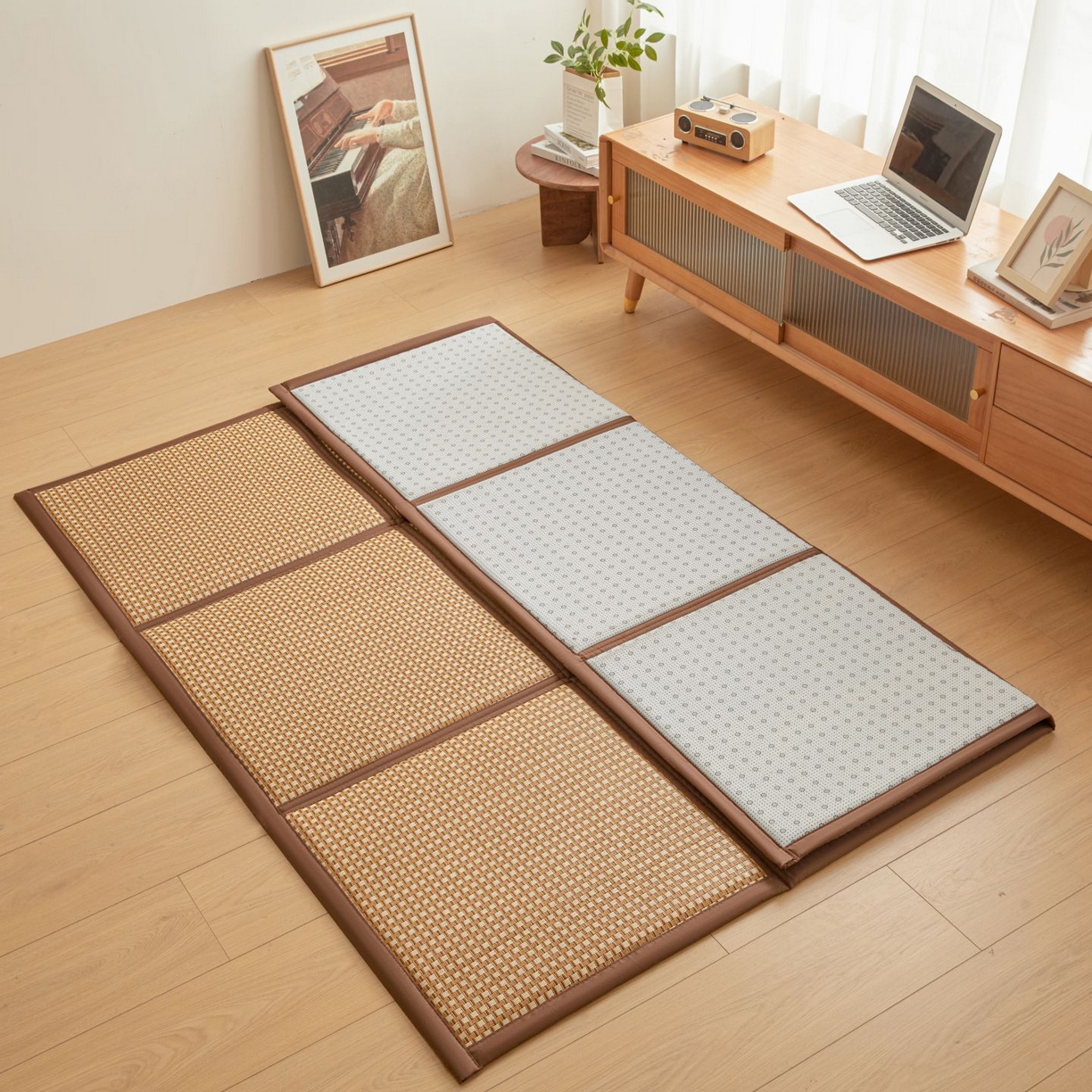 91家纺网 家纺一手货源 找家纺 （总）航途席业 2026新款拼接格榻榻米地垫