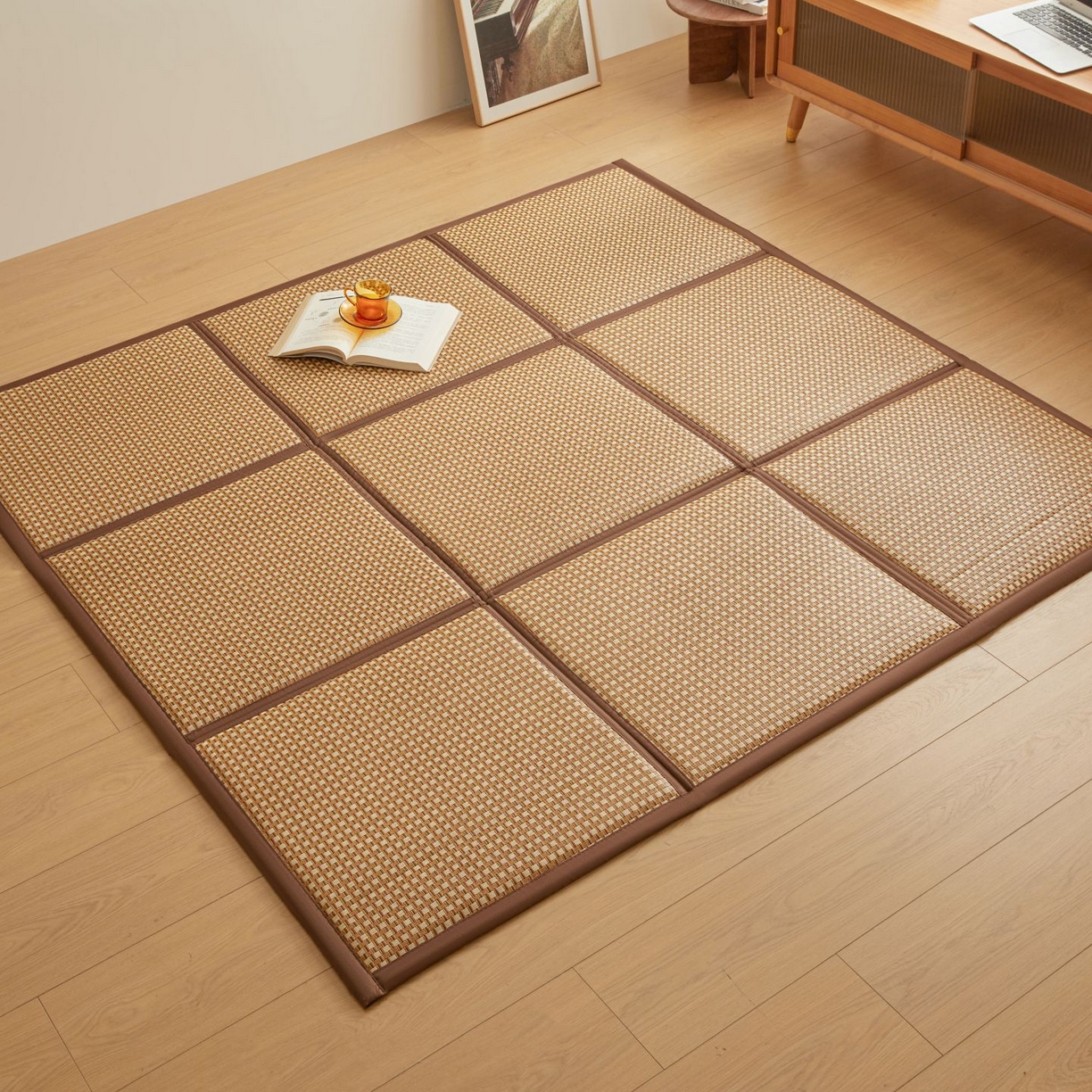 91家纺网 家纺一手货源 找家纺 （总）航途席业 2026新款拼接格榻榻米地垫