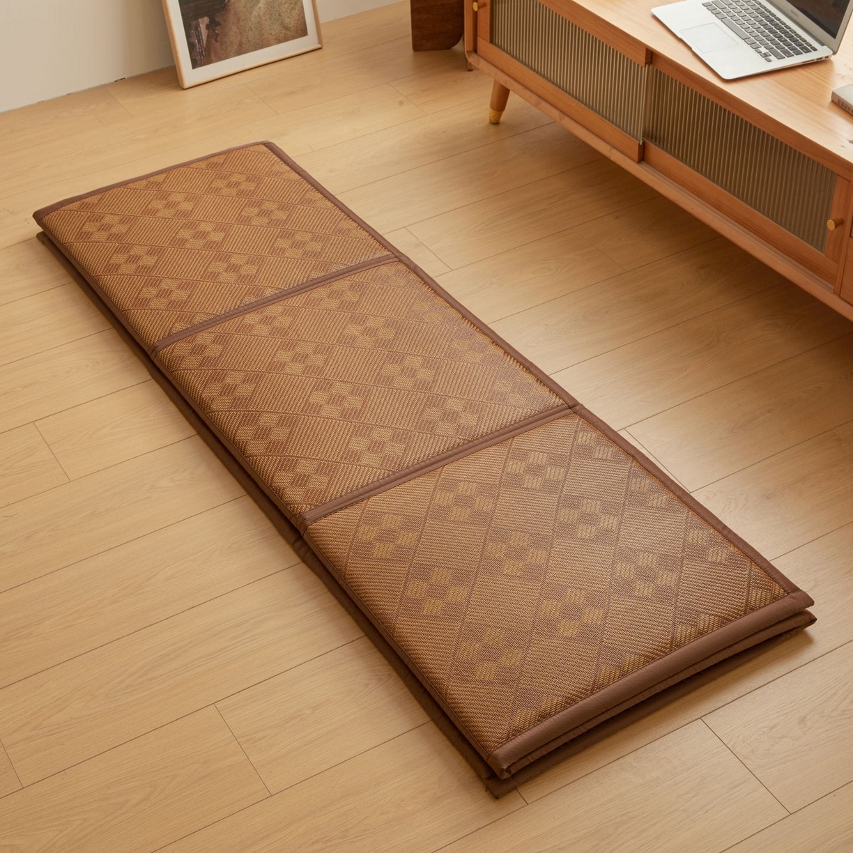 91家纺网 家纺一手货源 找家纺 航途席业 2026新款拼接格榻榻米地垫 九宫格