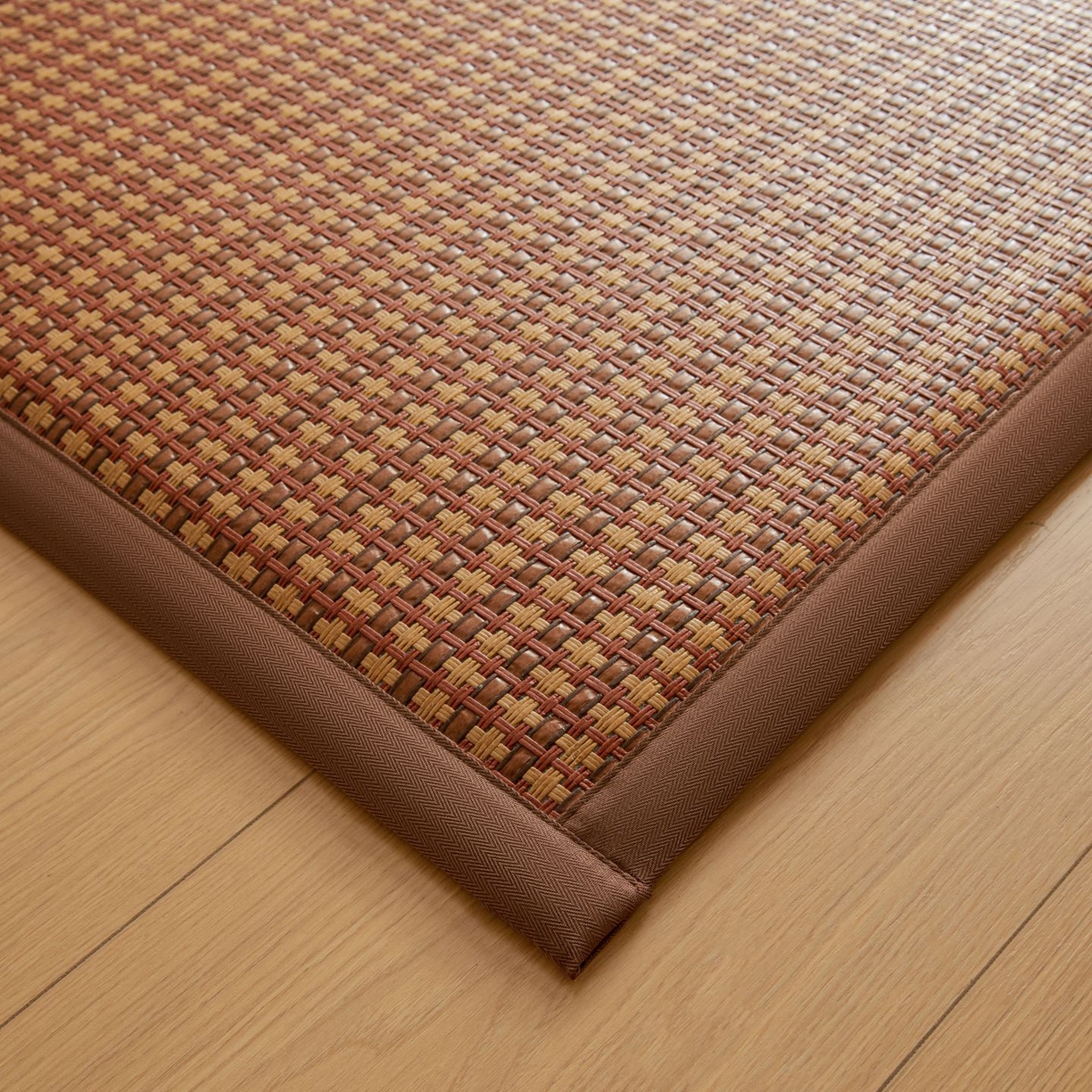 91家纺网 家纺一手货源 找家纺 航途席业 2026新款拼接格榻榻米地垫 古奢藤