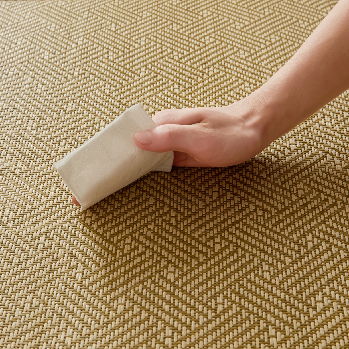 91家纺网 家纺一手货源 找家纺 航途席业 2026新款拼接格榻榻米地垫 绿饼干