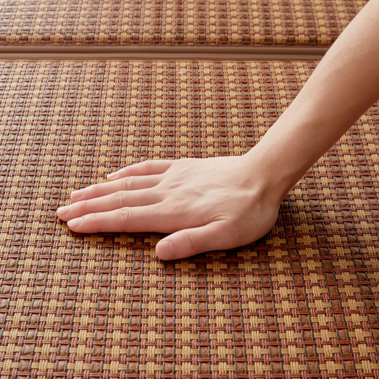 91家纺网 家纺一手货源 找家纺 航途席业 2026新款拼接格榻榻米地垫 古奢藤