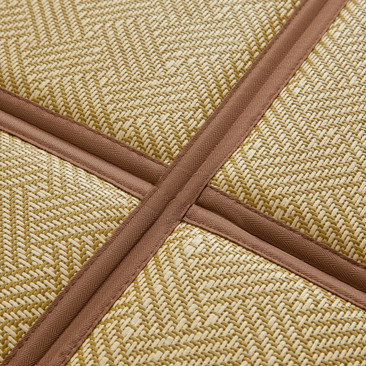 91家纺网 家纺一手货源 找家纺 航途席业 2026新款拼接格榻榻米地垫 绿饼干