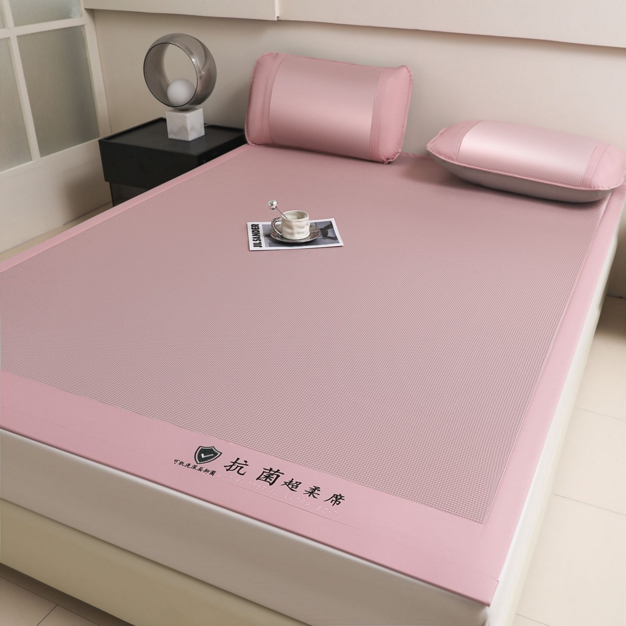 91家纺网 家纺一手货源 找家纺 航途席业 2026新款抗菌超柔席 粉色