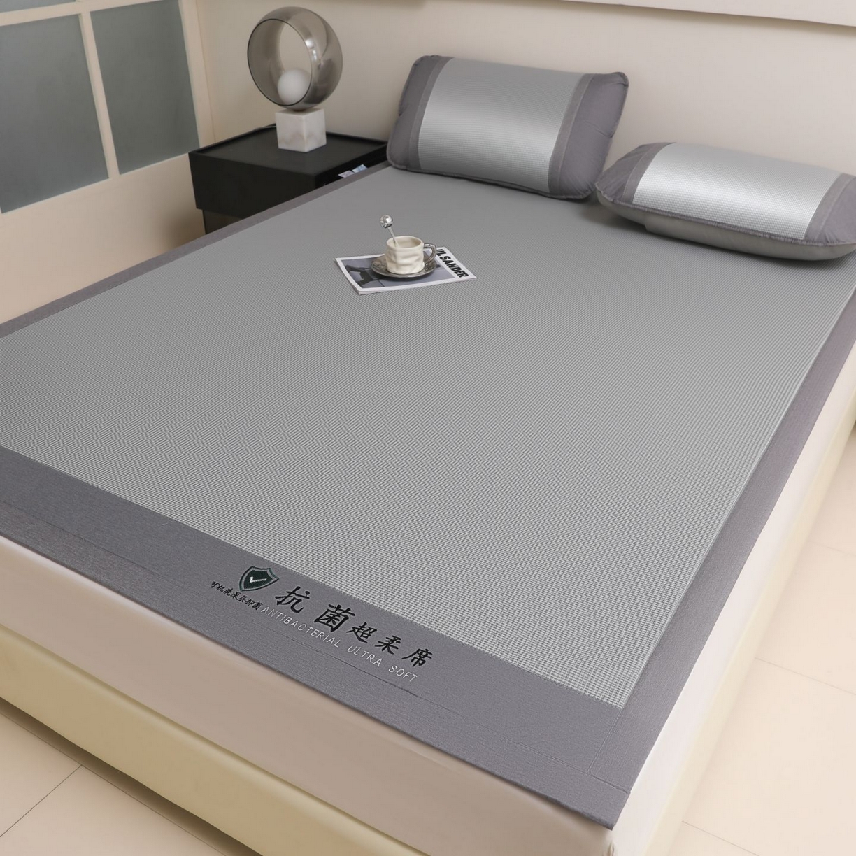 91家纺网 家纺一手货源 找家纺 航途席业 2026新款抗菌超柔席 灰色