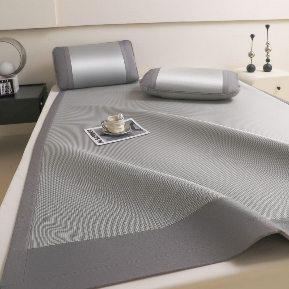 91家纺网 家纺一手货源 找家纺 航途席业 2026新款抗菌超柔席 灰色