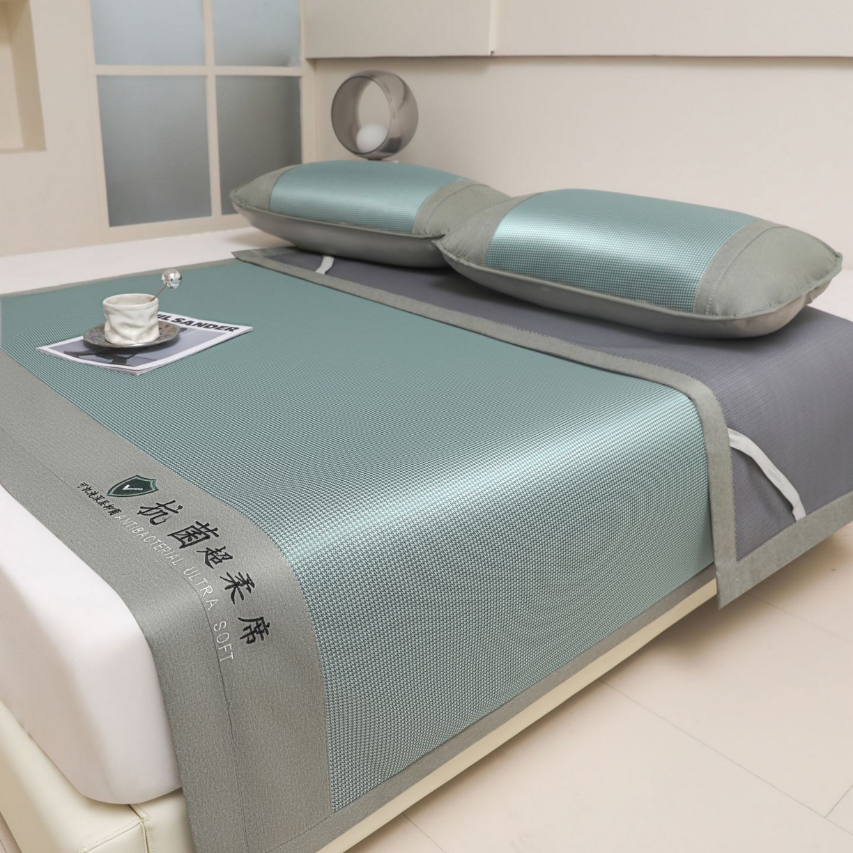 91家纺网 家纺一手货源 找家纺 航途席业 2026新款抗菌超柔席 绿色